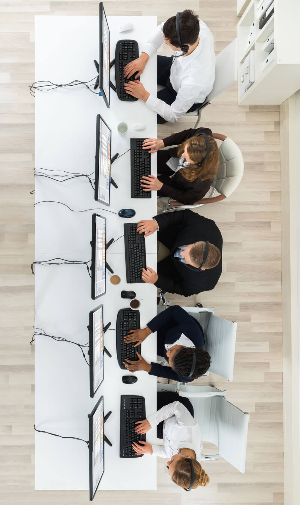 call center seen from above